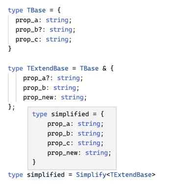 Expand extended TypeScript interfaces in the Quick Type